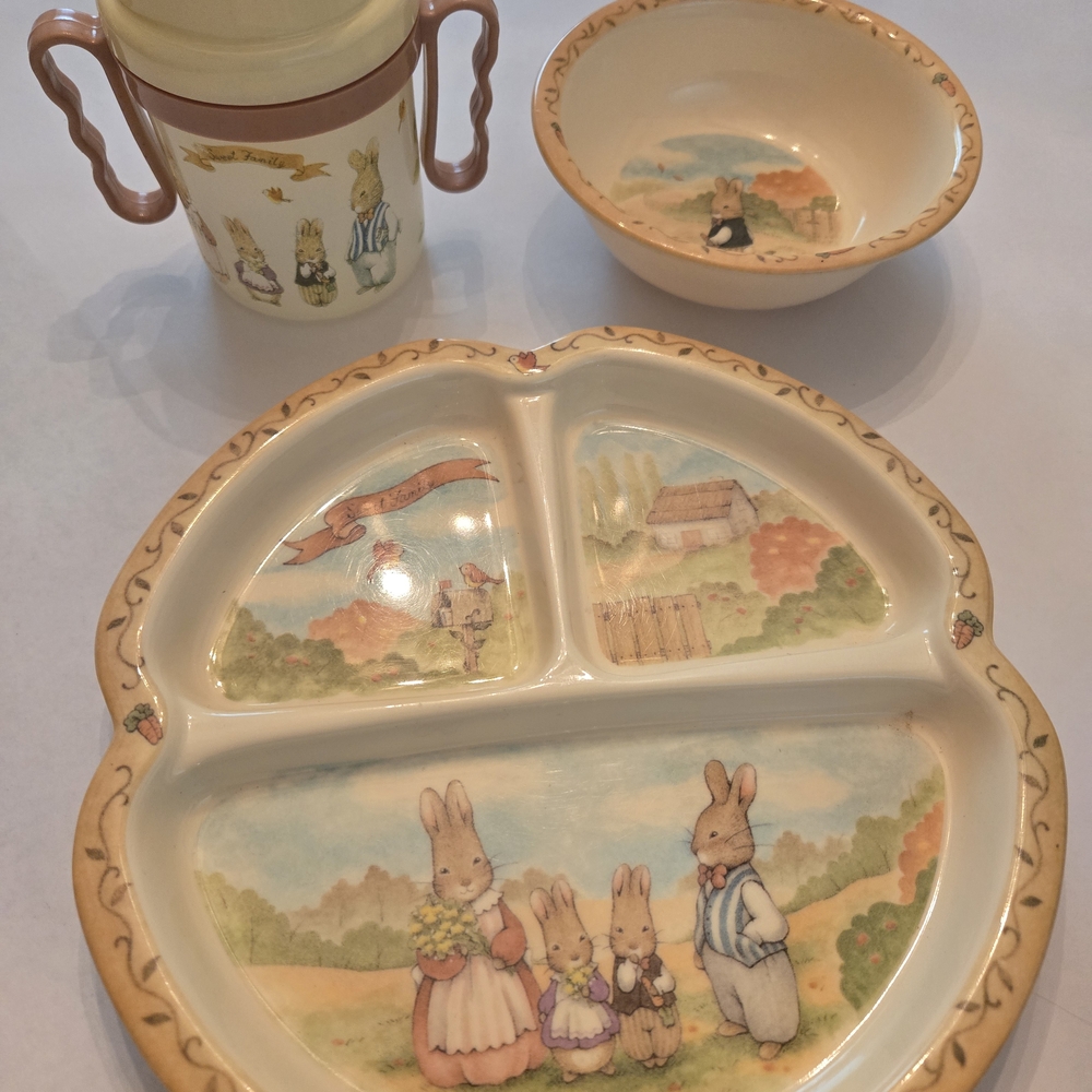 Children's Dinnerware Set with Bunny Design